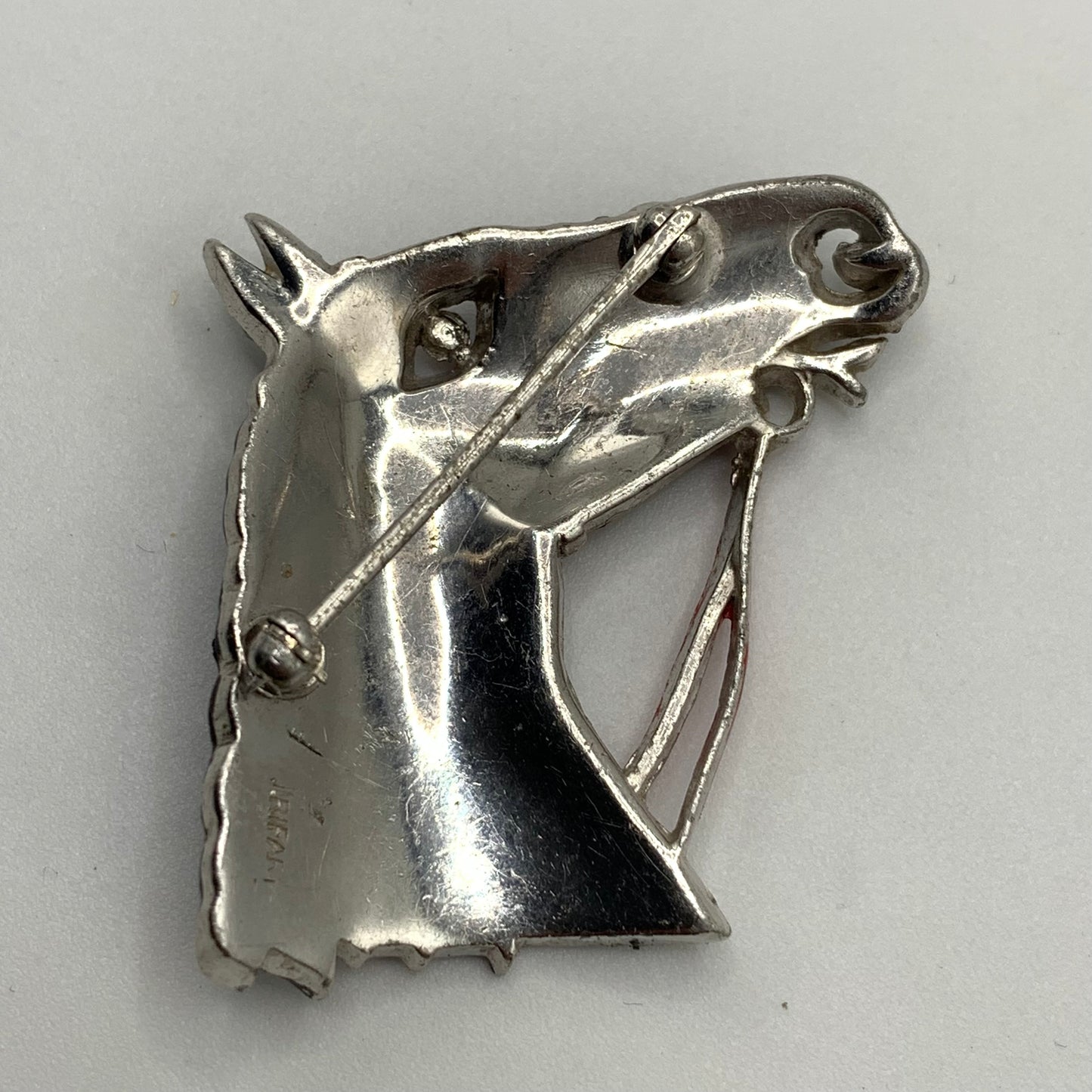 Rare Trifari 'Alfred Philippe' Rhinestone and Enamel Horse Head Pin