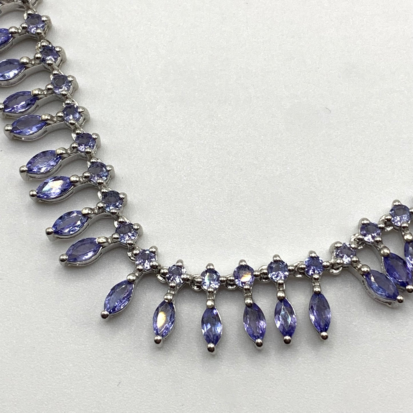 STS Sterling silver and Tanzanite gemstone necklace