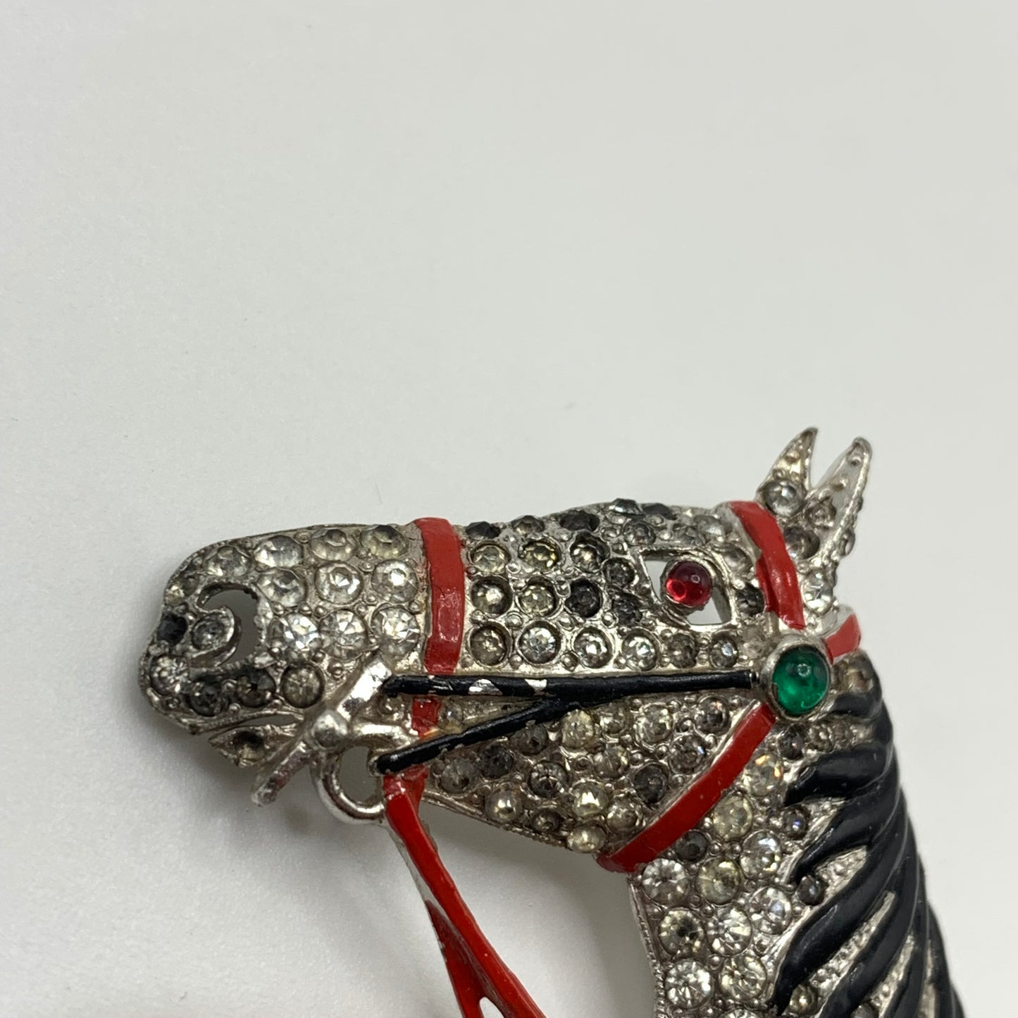 Rare Trifari 'Alfred Philippe' Rhinestone and Enamel Horse Head Pin