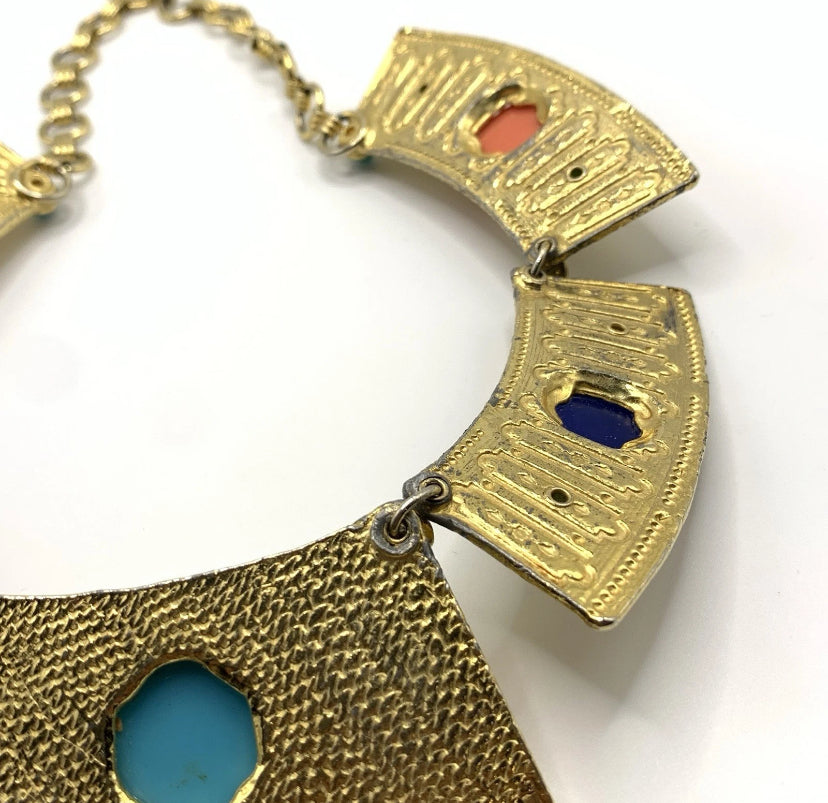 Vintage Juliana D&E Egyptian Revival Cleopatra Collar Necklace Book Piece Runway