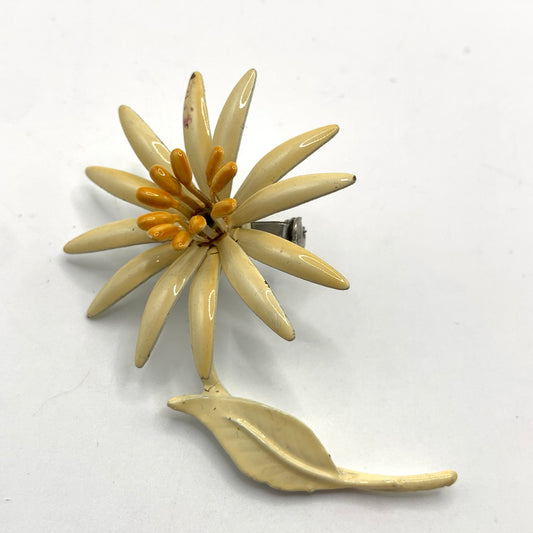 Vintage Unsigned Colorful Enamel Flower Brooch