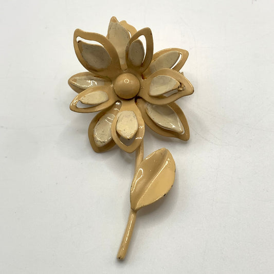 Vintage Unsigned Colorful Enamel Flower Brooch