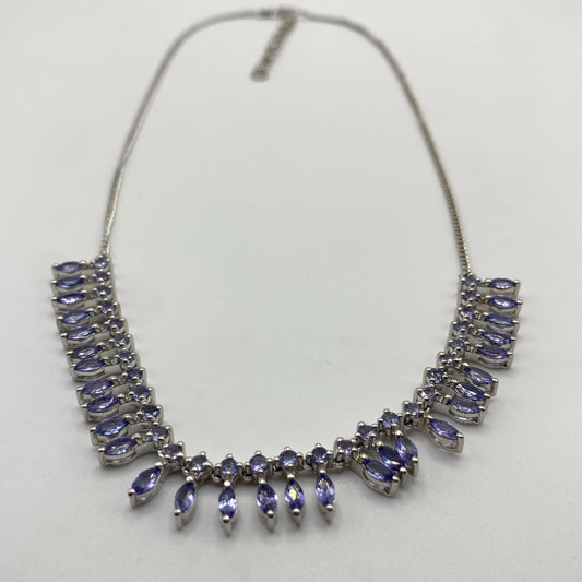 STS Sterling silver and Tanzanite gemstone necklace